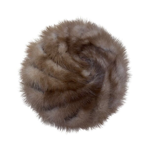 Patrice Womens Brown Mink Fur Beret Hat Classic Vintage Specialty Small Size
